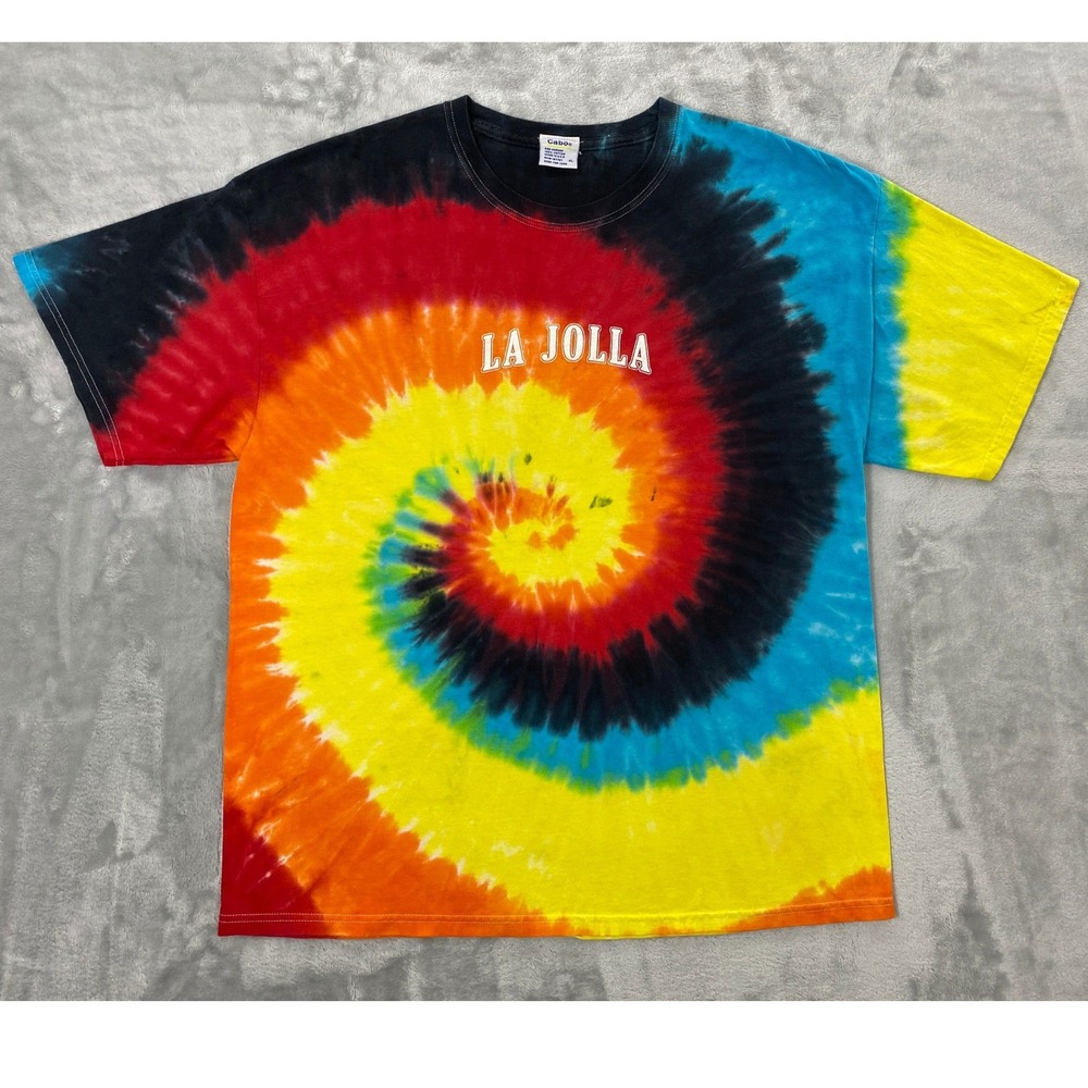 Cabo T Shirt Mens XL Multicolor Vintage 1993 La Jolla Tie Dye Deadhead USA Made